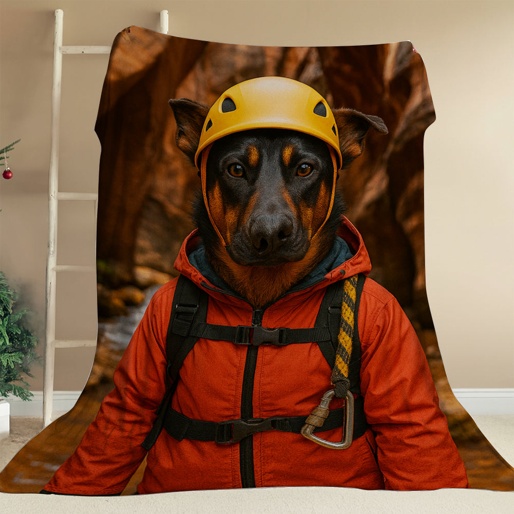 Custom Photo Canyoneering Slot Canyon Adventure Dog BlanketGift For Dog Lovers