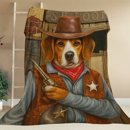 Custom Photo Dog Cowboy Canvas