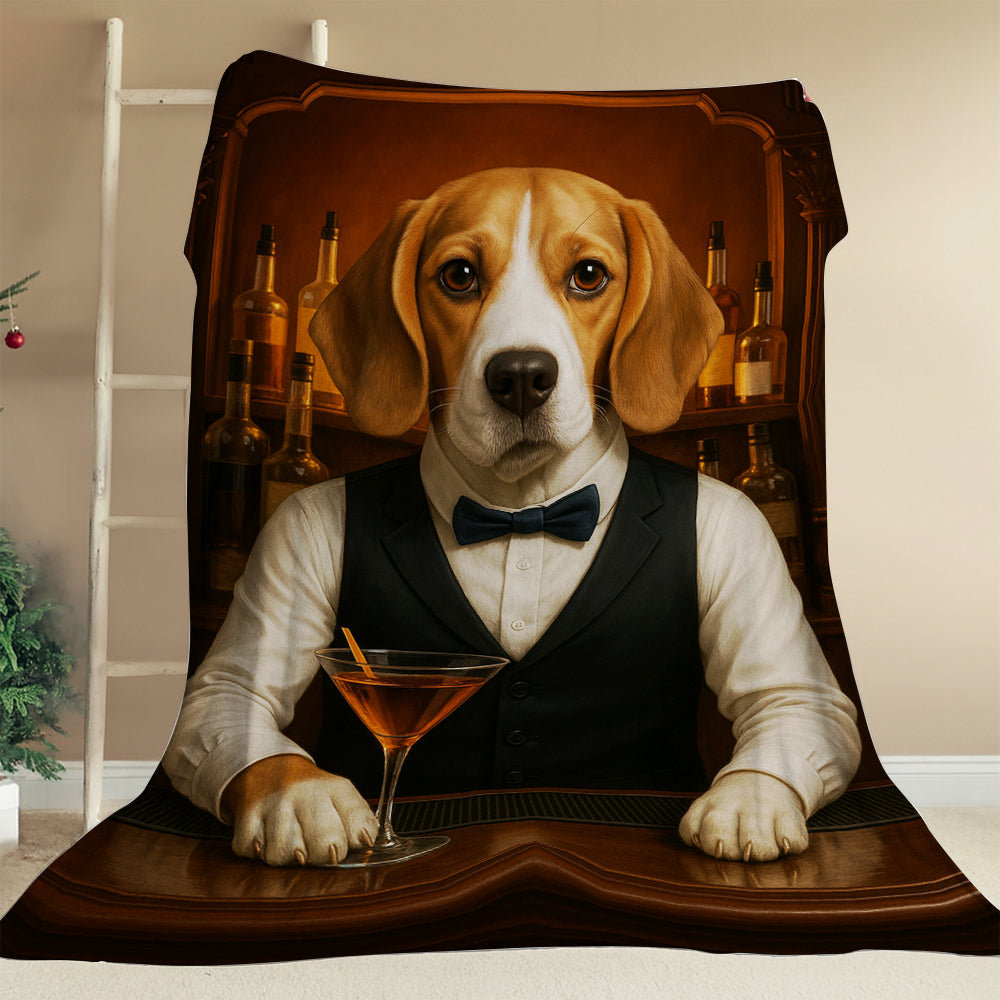Personalized Dog Portrait Bartender Blanket Gift For Dog Lover