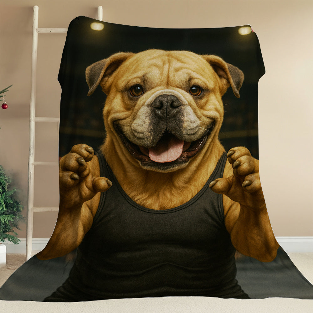 Custom Photo Wrestler Fighter Dog BlanketGift For Dog Lovers