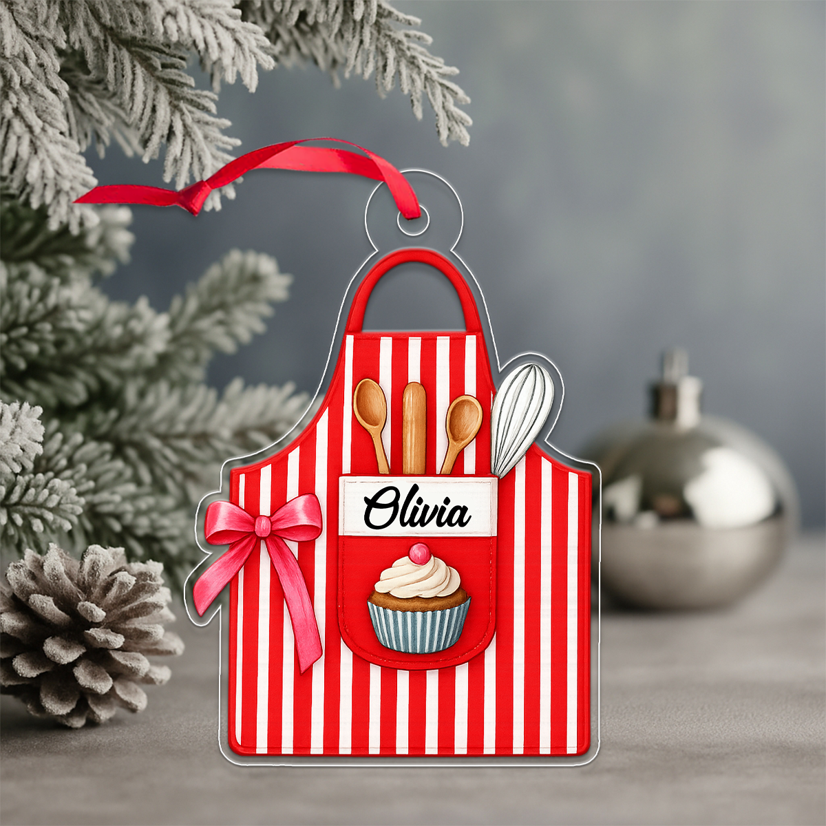 Custom Name Aprons For Bakers Acrylic Ornament Christmas Gift