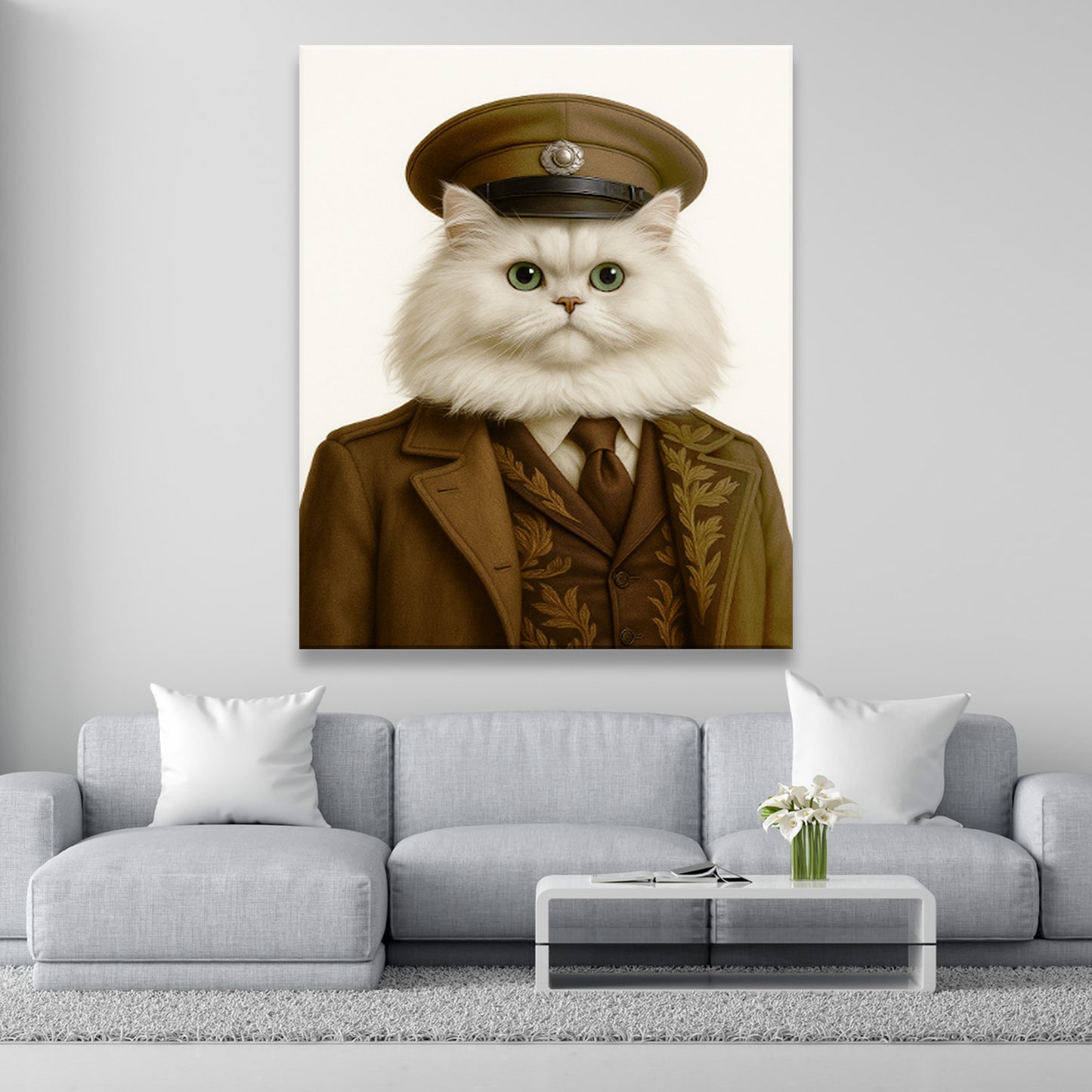 Custom Photo Captain Cat Canvas