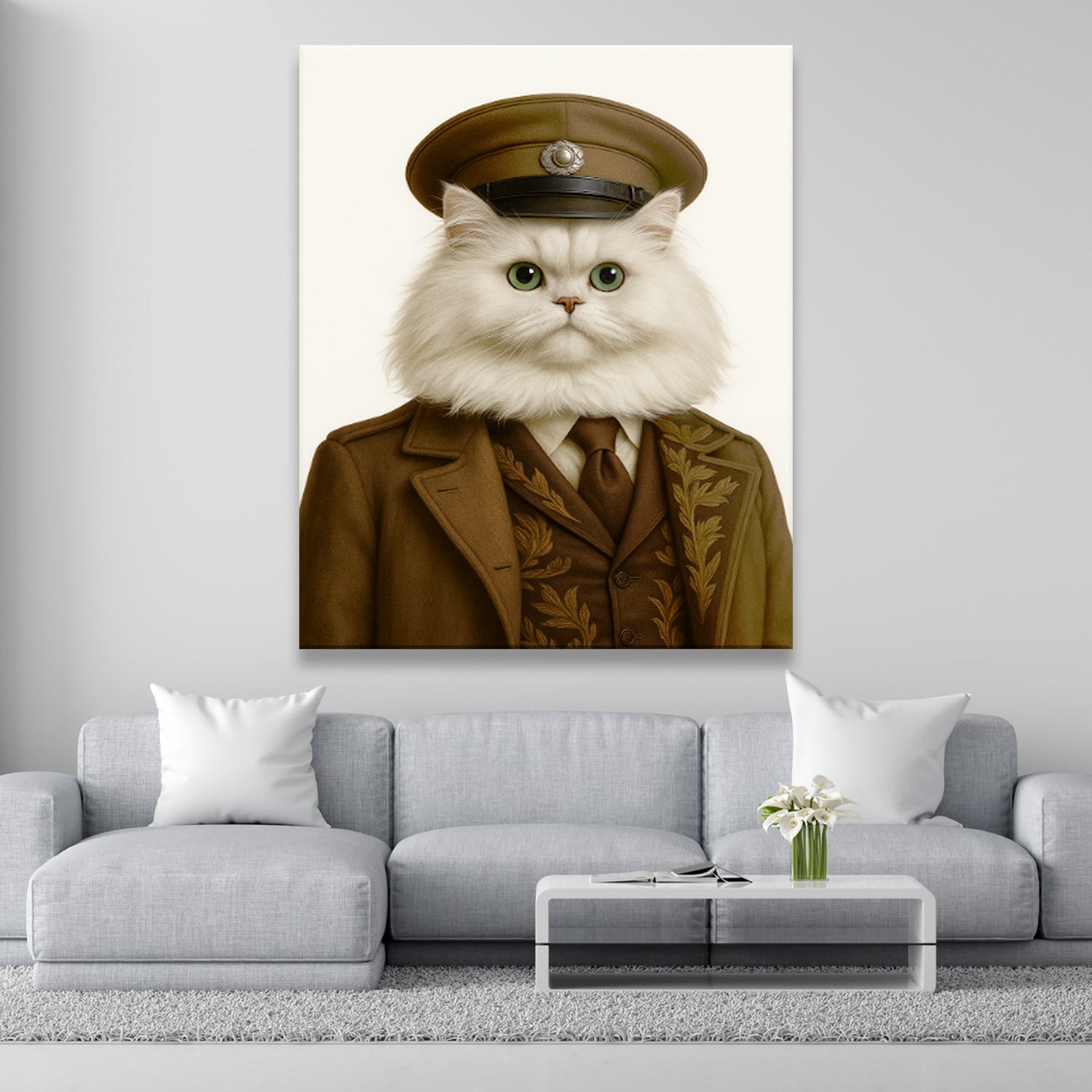 Custom Photo Captain Cat Canvas