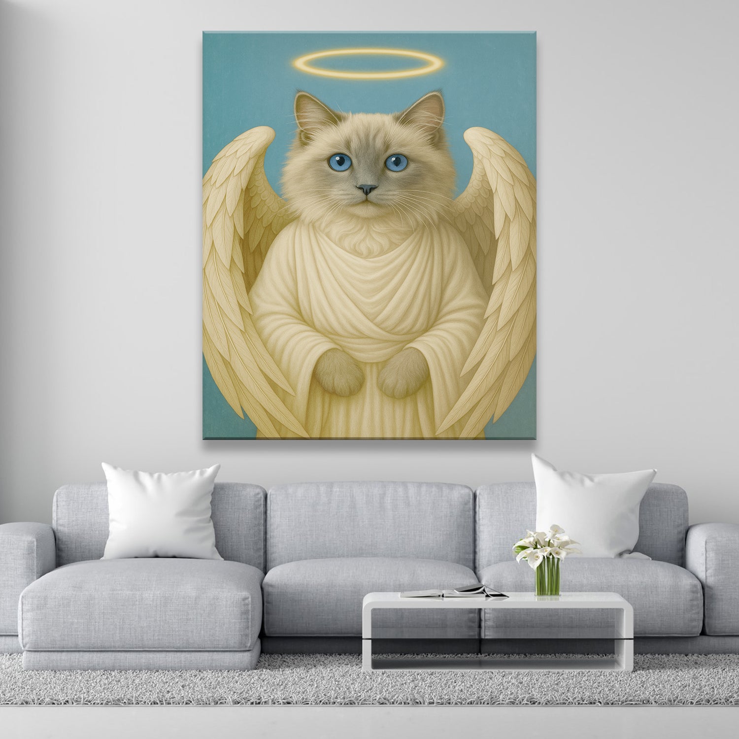 Custom Cat Photo Memorial Canvas _ Memorial Gift For Cat