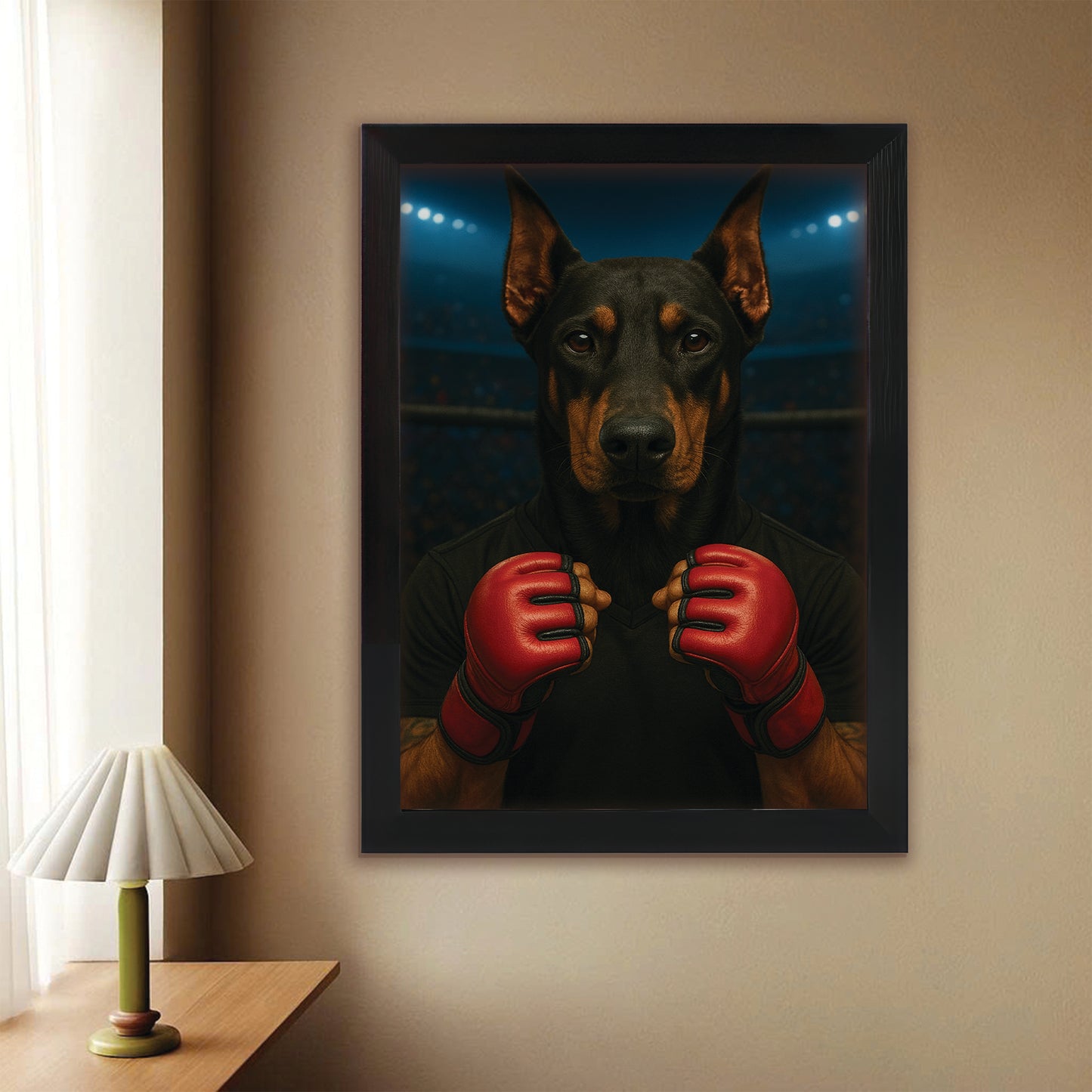 Custom Photo Mma Dog Canvas Framed Wall Art Gift For Dog Lovers