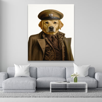 Custom Photo Captain Dog Canvas