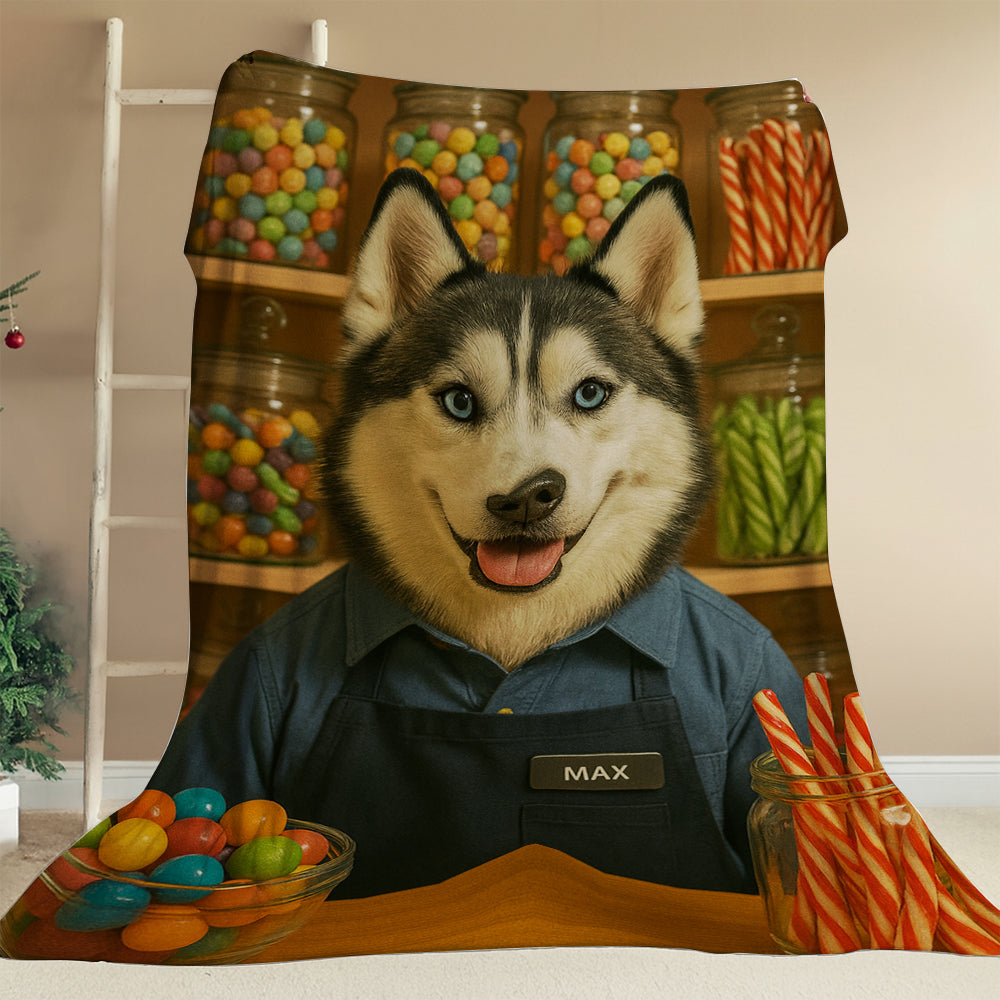 Custom Photo Candy Shop Dog BlanketGift For Dog Lovers