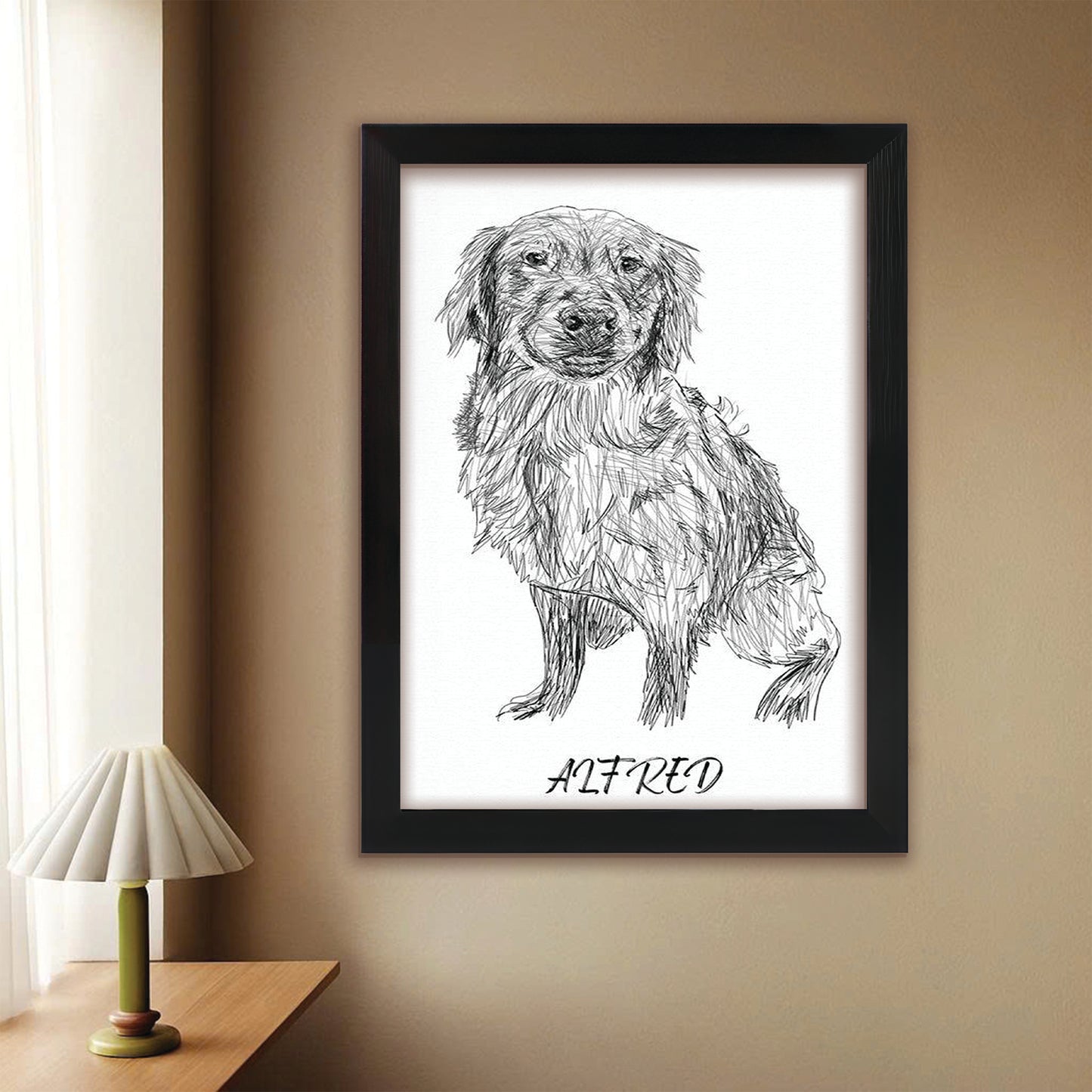 Custom Photo Dog Pencil Art