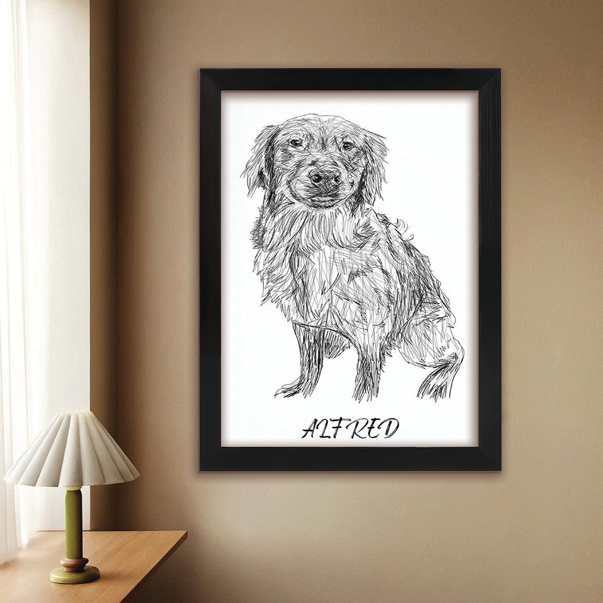 Custom Photo Dog Pencil Art