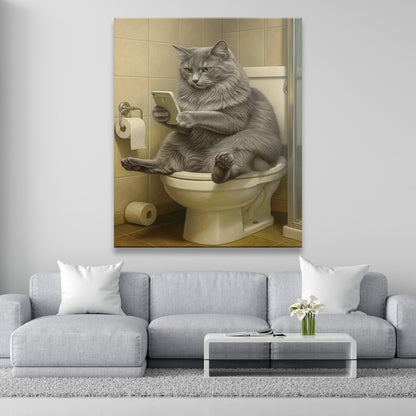 Custom Photo Cat Bathroom Style 3 Canvas Gift For Cat Lovers