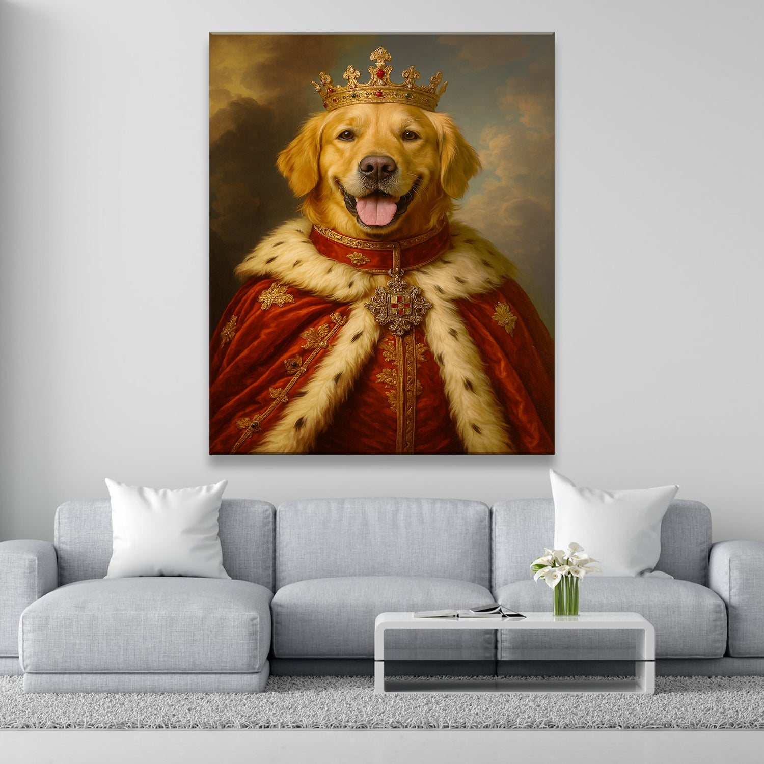 Custom Photo Dog Royal Pet King Portrait