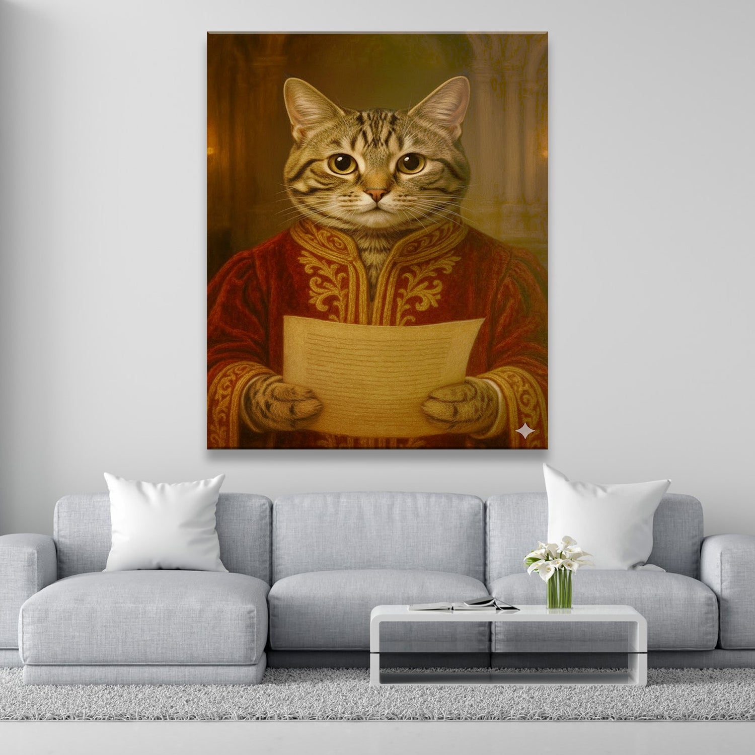 Custom Photo Cat Royal Style 06 Canvas Gift For Cat Lovers