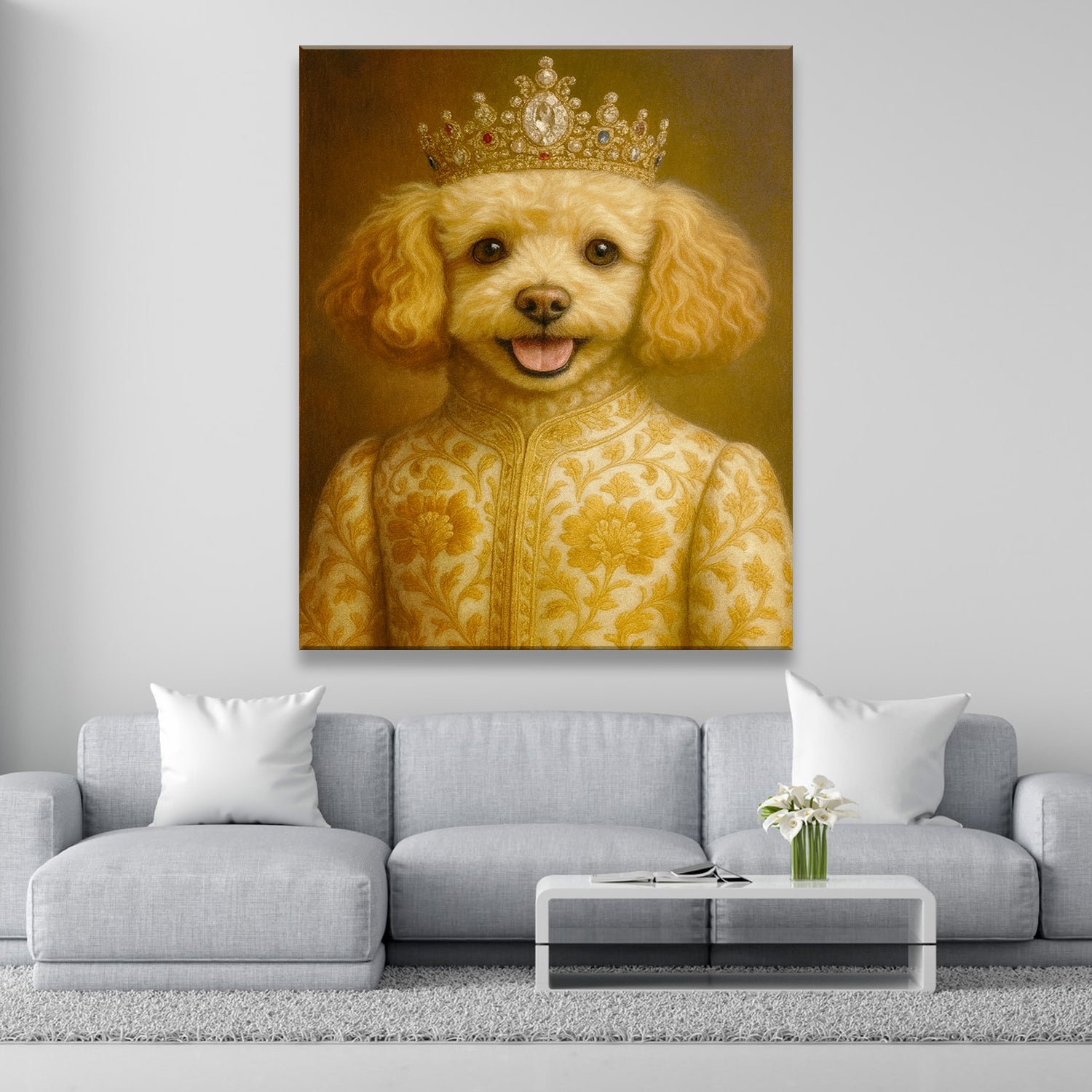 Custom Photo Dog Royal Style 09 Canvas Gift For Dog Lovers