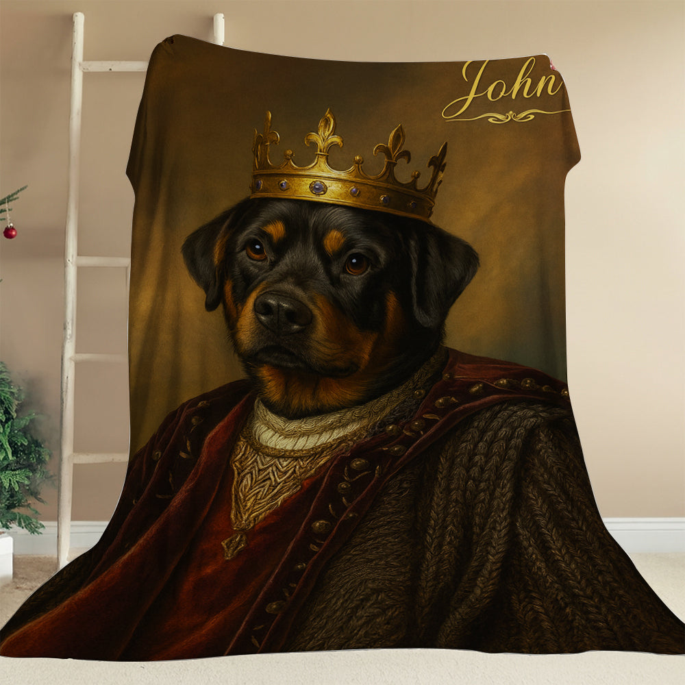 Custom Photo Crown King Dog BlanketGift For Dog Lovers