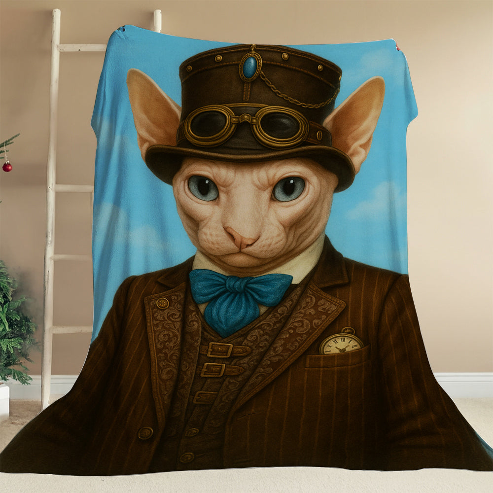 Custom Photo Pilot Cat Blanket Gift For Cat Lovers
