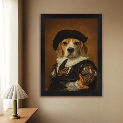 Custom Photo Royal Dog Canvas Framed Wall Art Dog Lover Gifts