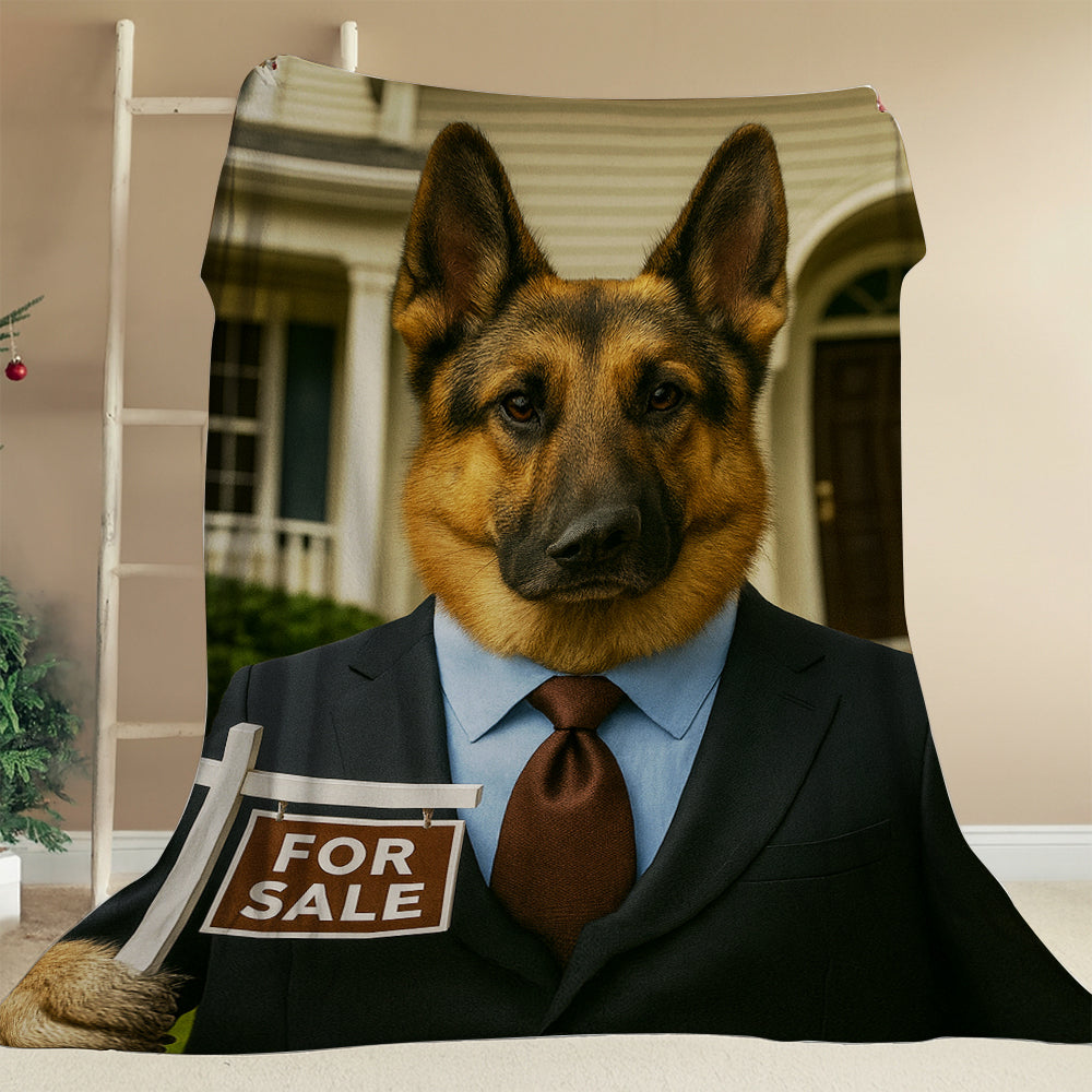 Custom Photo Realtor Dog BlanketGift For Dog Lovers