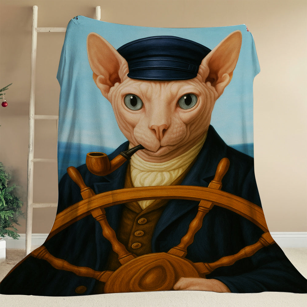 Custom Photo Sailor Cat Blanket Gift For Cat Lovers
