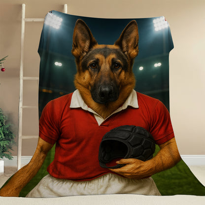 Custom Photo Rugby Player 2 Dog BlanketGift For Dog Lovers