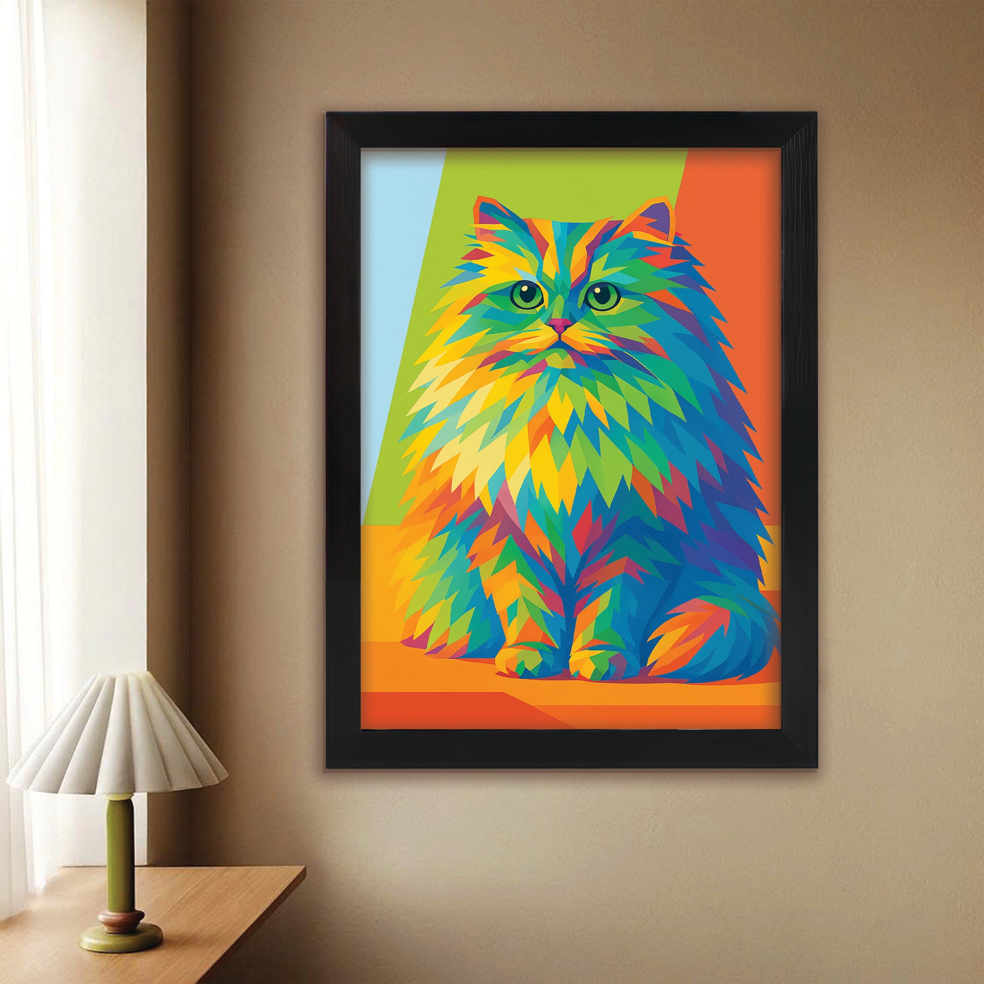 Custom Photo Pop Art Canvas Framed Wall Art Gift For Cat Lovers