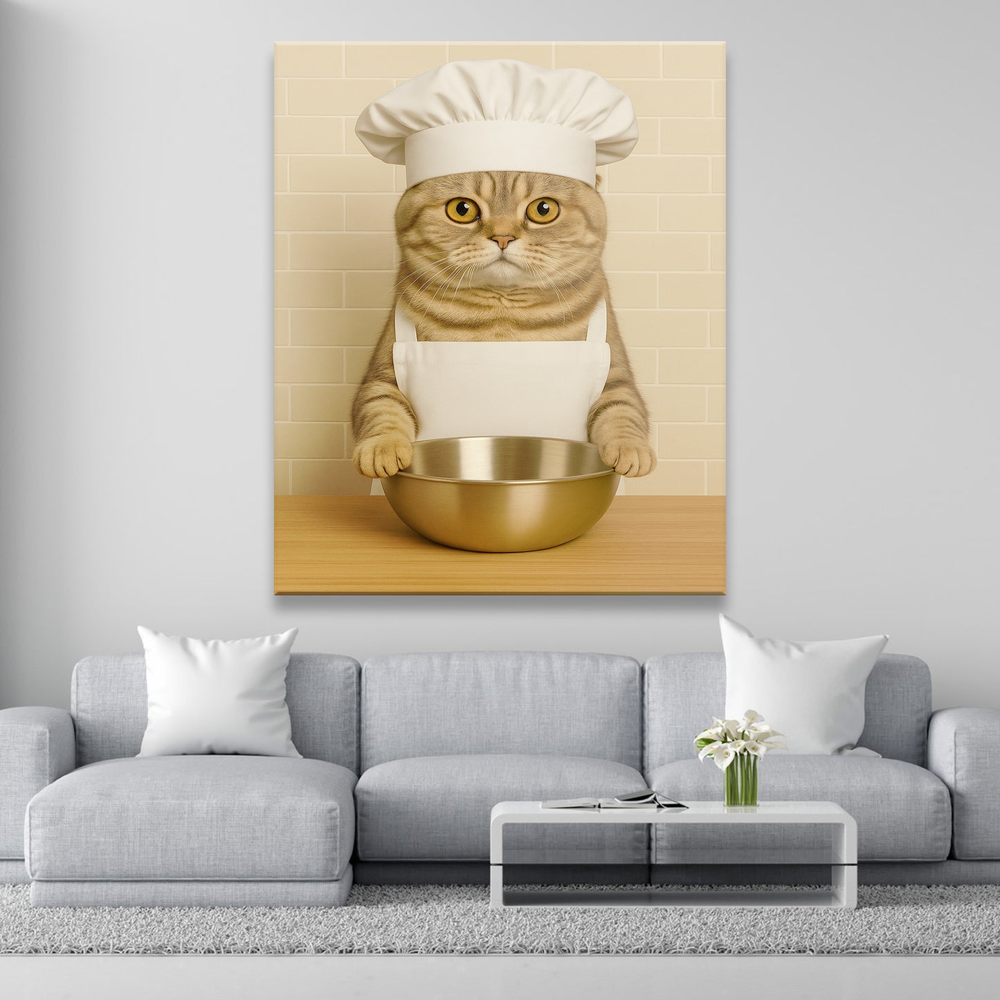 Custom Photo Cat Chef Canvas Gift For Cat Lovers
