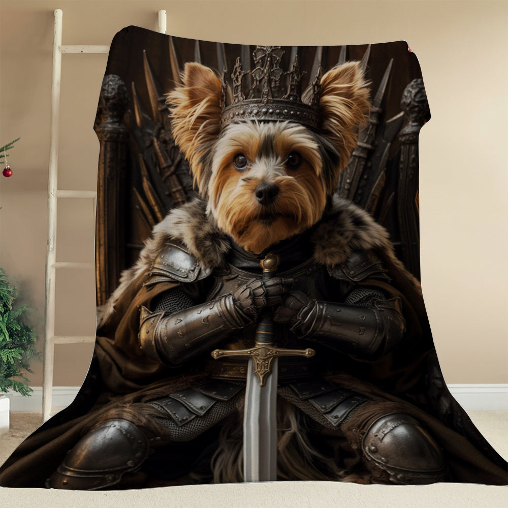 Custom Photo Royal Pet Portrait Blanket Gift For Dog Lover