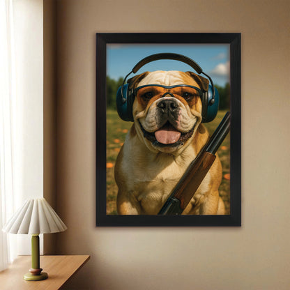 Custom Photo Clay Shooter Dog Canvas Framed Wall Art Gift For Dog Lovers