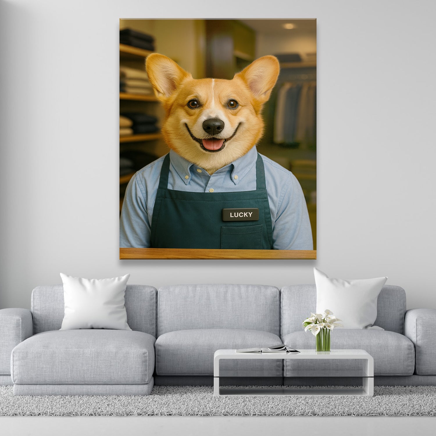 Custom Photo Clothing Store Dog Canvas Gift For Dog Lovers