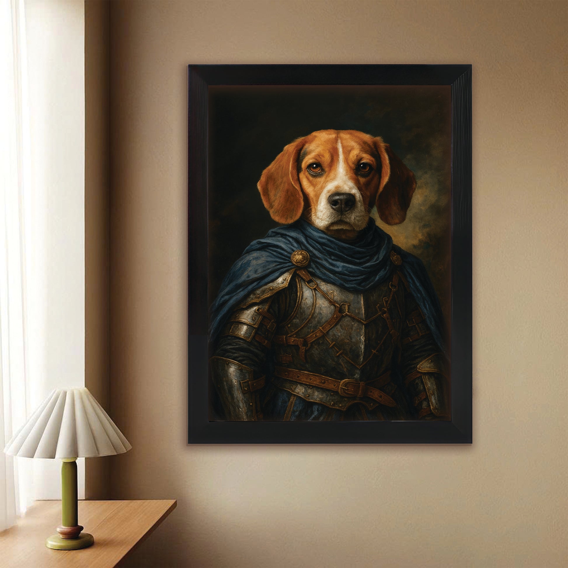 Custom Dog Photo Viking Canvas Framed Wall Art Framed Wall Art _ Gift For Dog Lovers