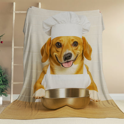 Custom Photo Dog Chef BlanketGift For Dog Lovers