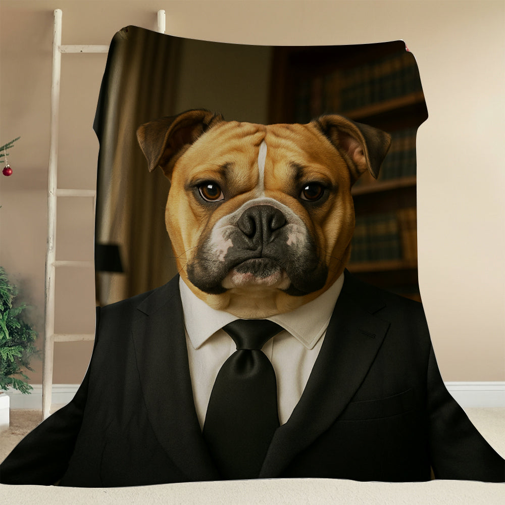 Custom Photo Business man Ceo Dog BlanketGift For Dog Lovers