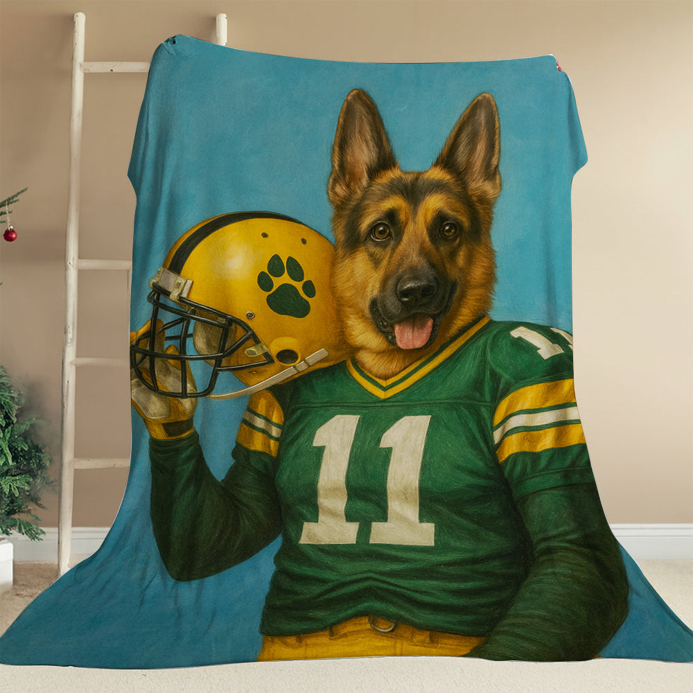 Custom Dog Photo Football Player Canvas