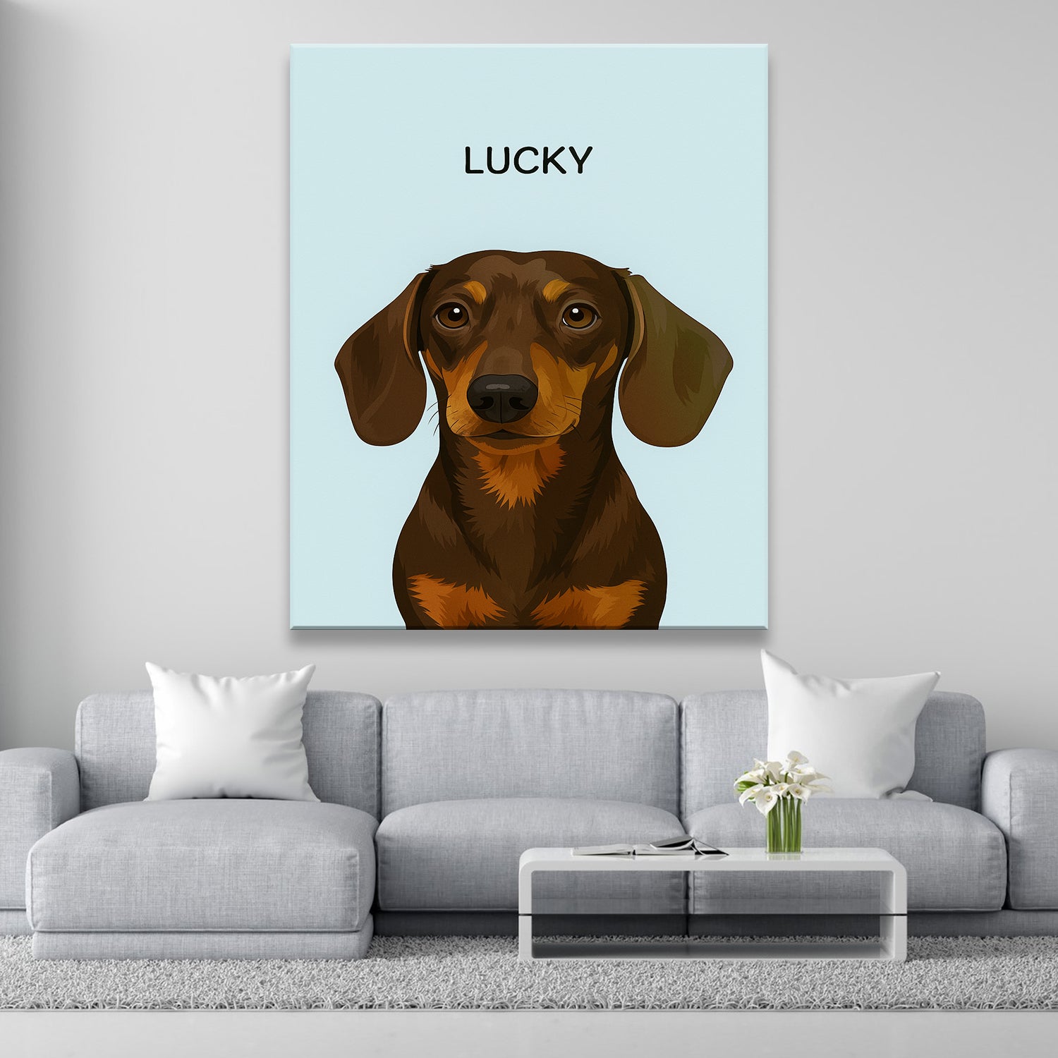 Custom Photo Minimalist Classic Dog Canvas Gift For Dog Lovers