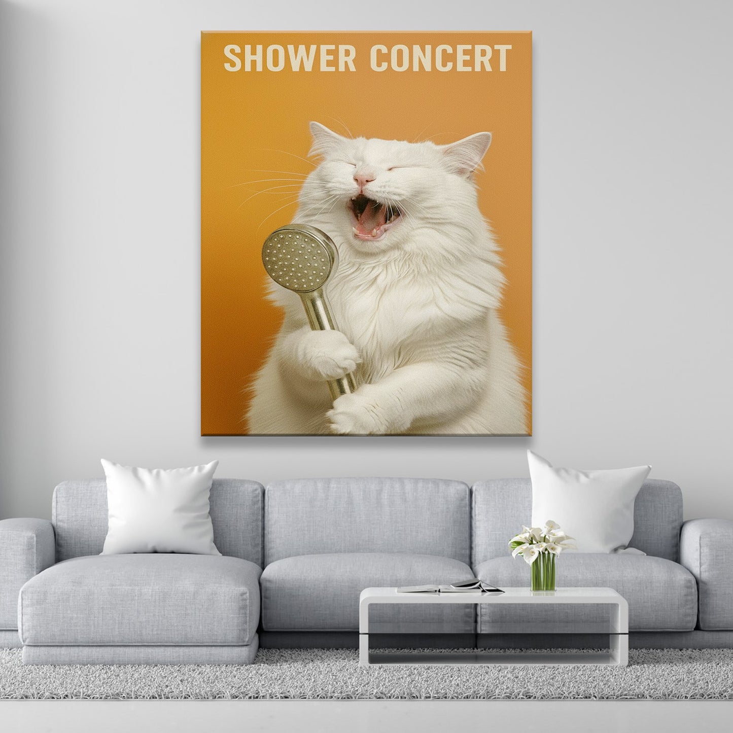 Custom Photo Cat Bathroom Style 32 Canvas Gift For Cat Lovers