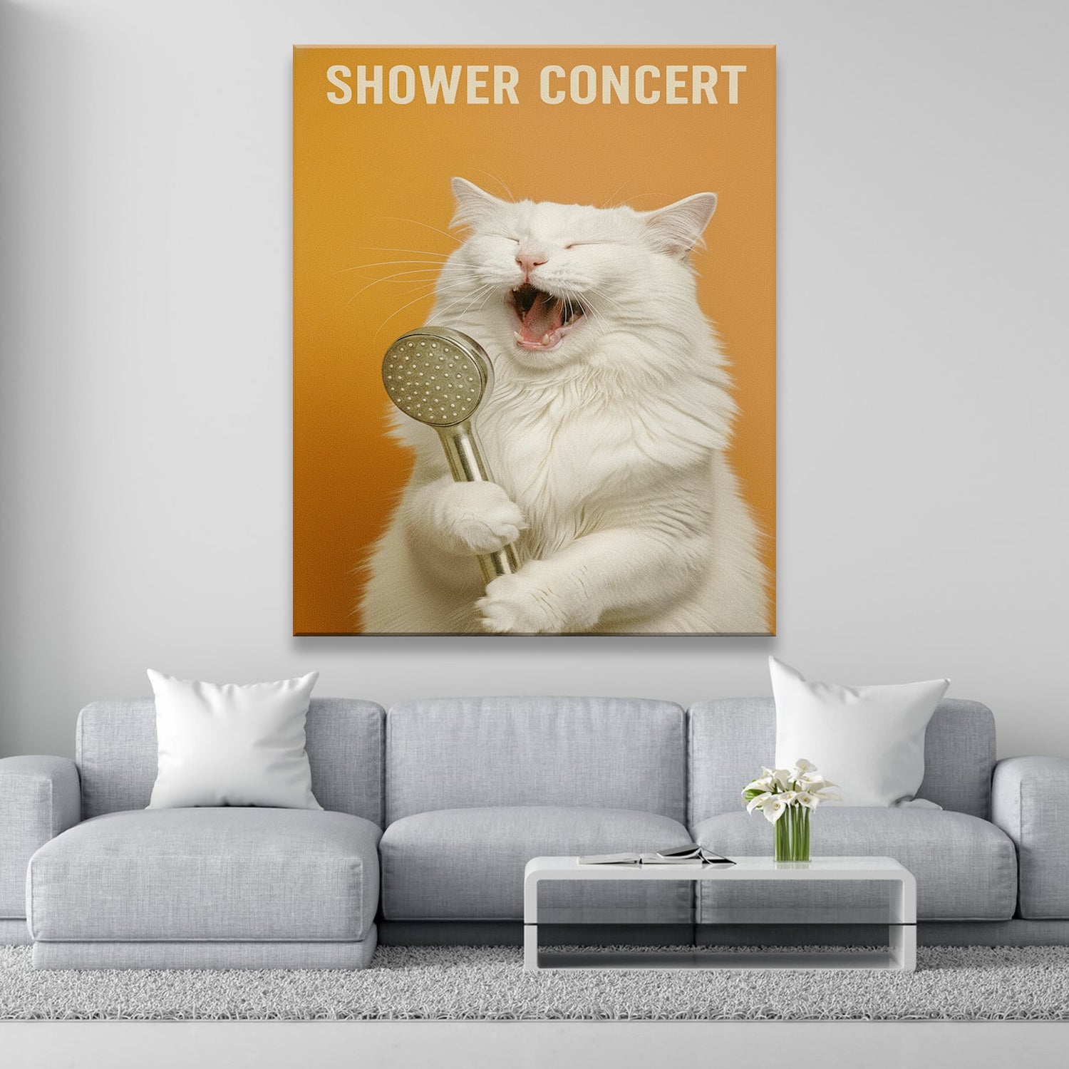 Custom Photo Cat Bathroom Style 32 Canvas Gift For Cat Lovers