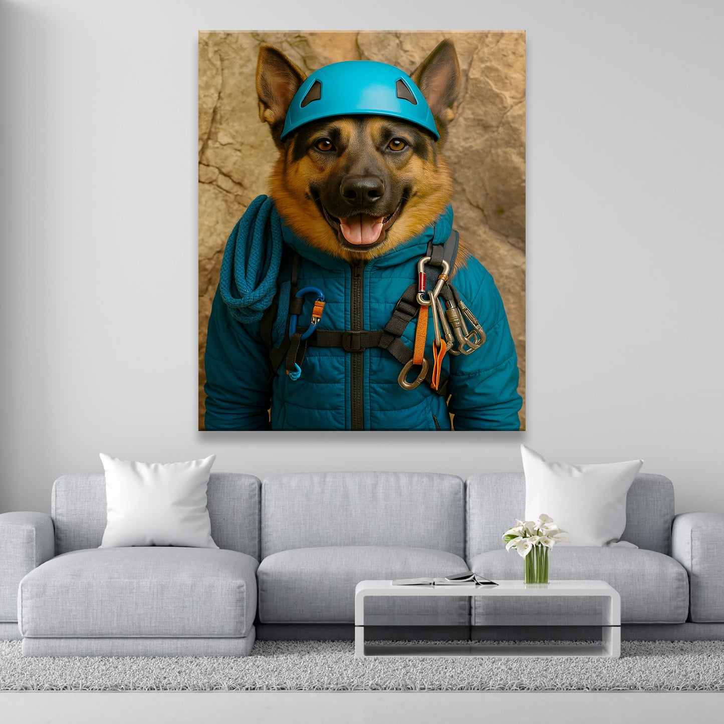 Custom Photo Climber Dog Canvas Gift For Dog Lovers