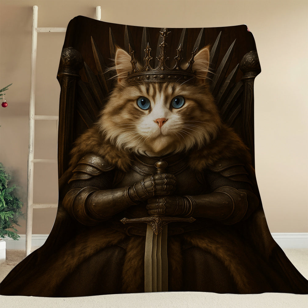 Custom Photo Cat Blanket Royal Pet Portrait