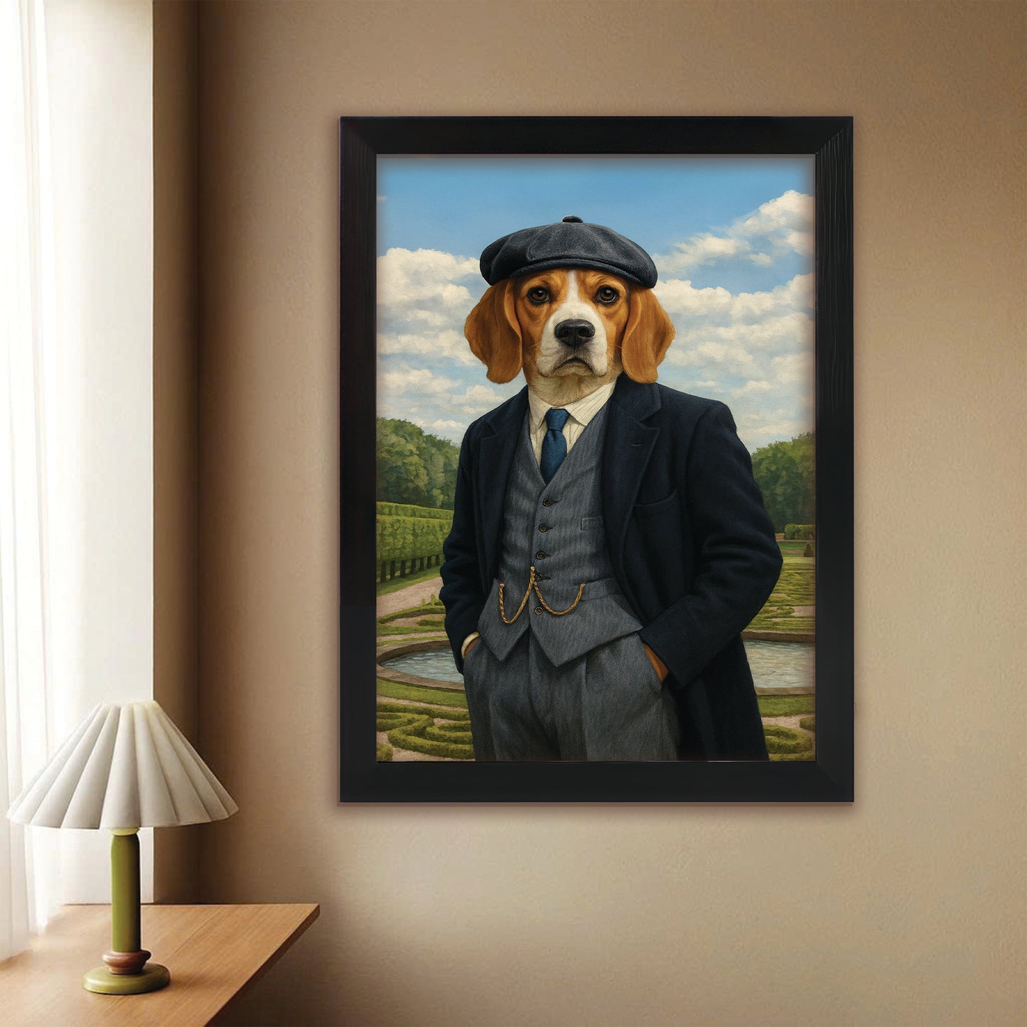 Custom Photo Pawky Blinder Dog Canvas Framed Wall Art