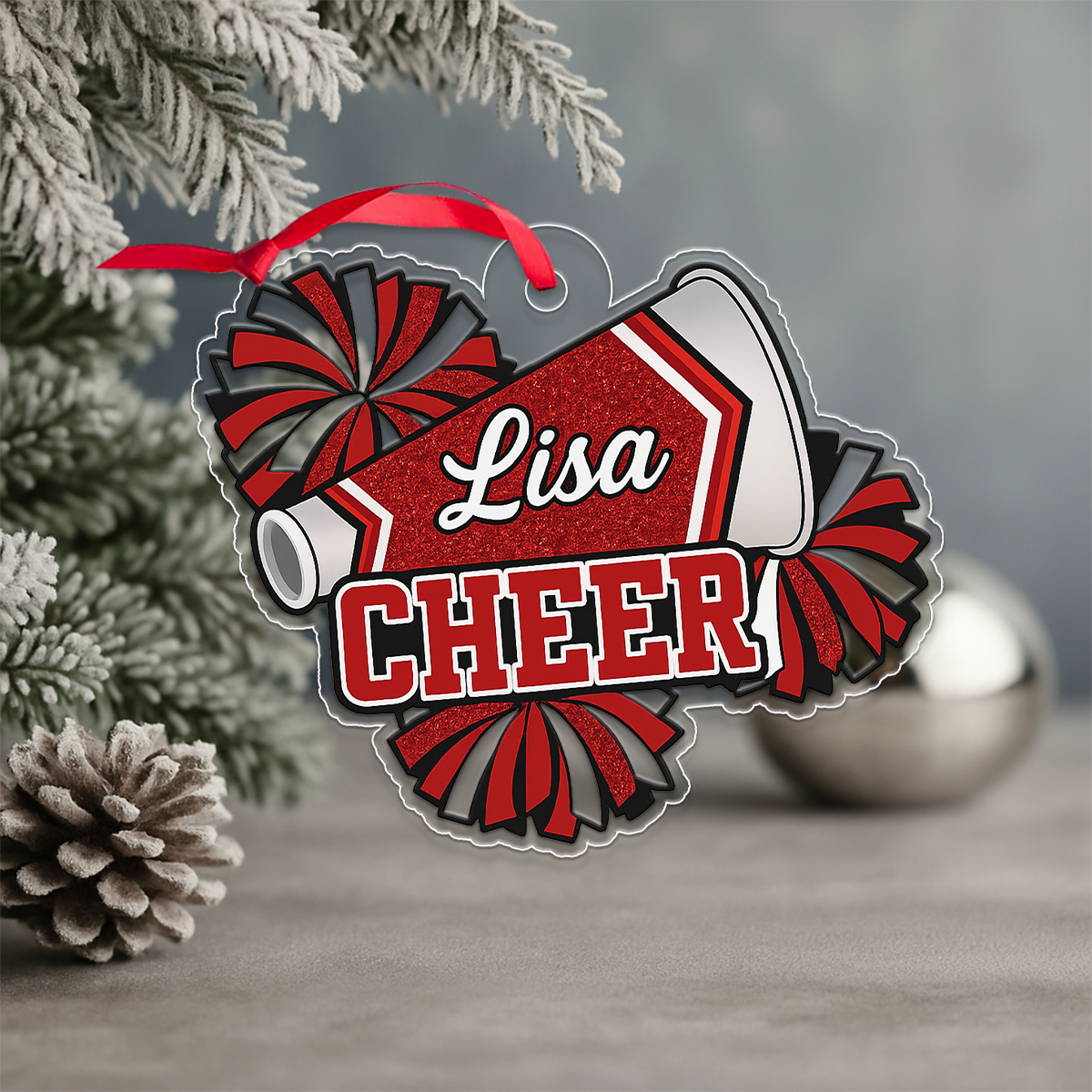 Custom Name Cheerleading Acrylic Ornament Christmas Gift