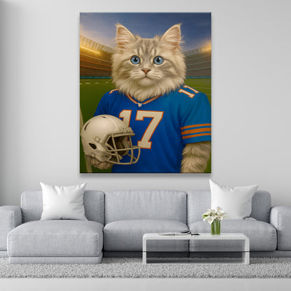 Custom Cat Photo Football Style Canvas _ Gift For Cat Lovers