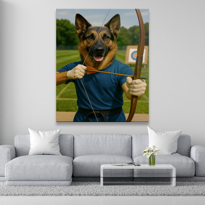 Custom Photo Archery Dog Canvas Gift For Dog Lovers