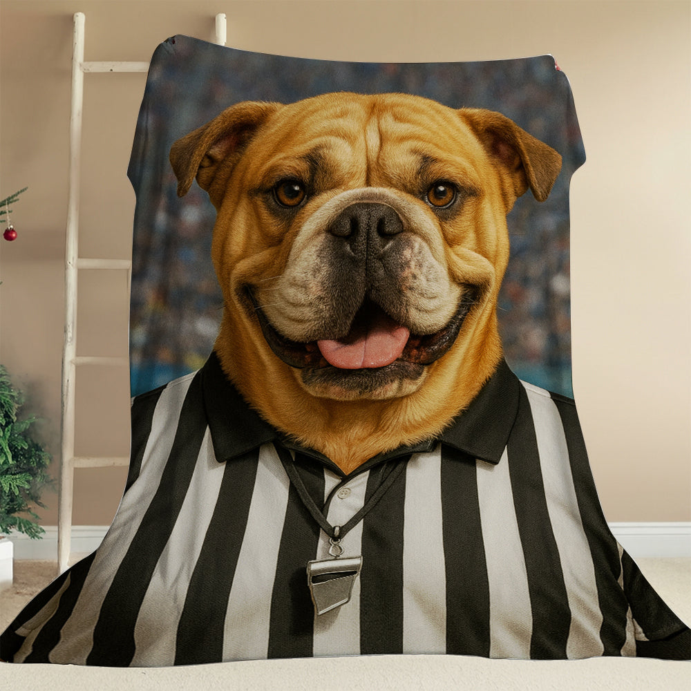 Custom Photo Referee Dog BlanketGift For Dog Lovers