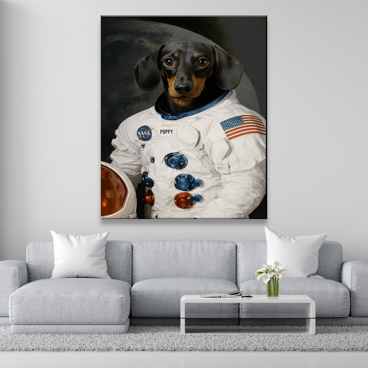 Custom Photo Dog Astronaut Canvas _ Gift For Dog Lovers
