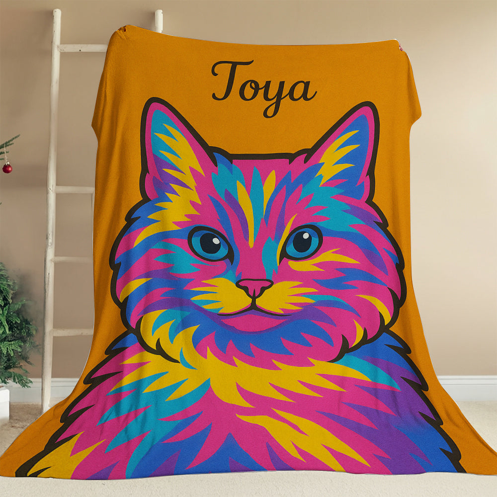 Custom Photo Minimalist Cat Blanket Gift For Cat Lovers
