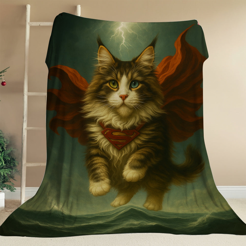Custom Photo Cat Hero Blanket