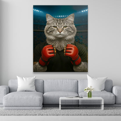 Custom Photo Mma Cat Canvas Gift For Cat Lovers