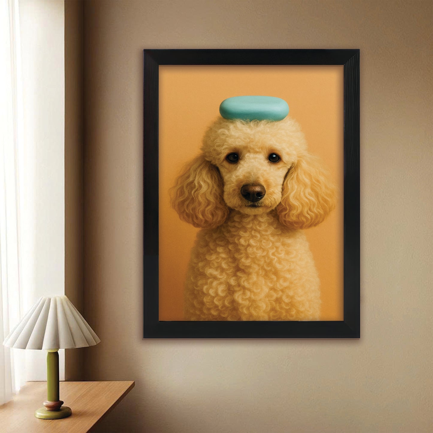 Custom Photo Dog Bathroom Style 24 Canvas Framed Wall Art Gift For Dog Lovers