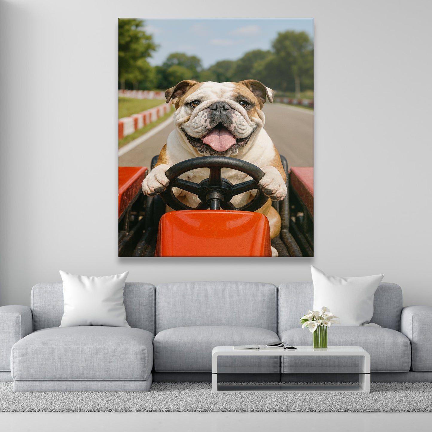 Custom Photo Dog Go Kart Canvas Gift For Dog Lovers