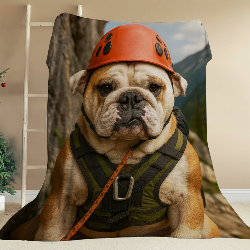 Custom Photo Rock Climber Dog BlanketGift For Dog Lover