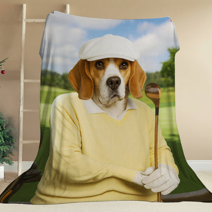 Custom Photo Golfer Dog BlanketGift For Dog Lovers